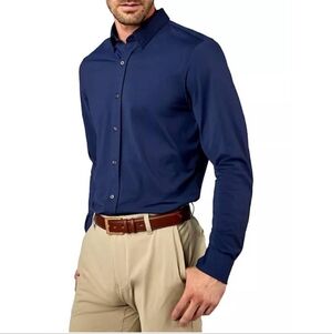 Rhone Men's Commuter Button Down Long Sleeve Shirt True Navy Size Medium EUC